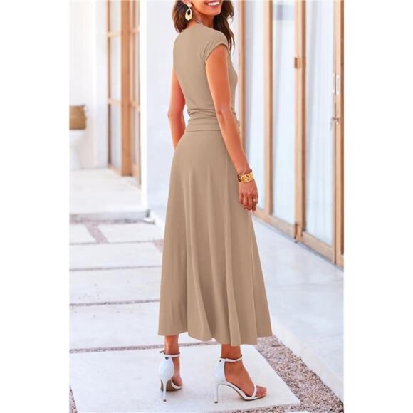 Women's 2-Piece Summer Set - Knit Crop Top &‎ High-Waist Midi Skirt Outfit - Picture 2 of 7